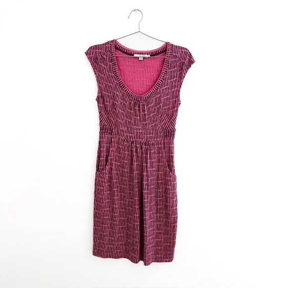 Boden Dresses Boden Margot Casual Day Pink Brown Stripe Jersey
